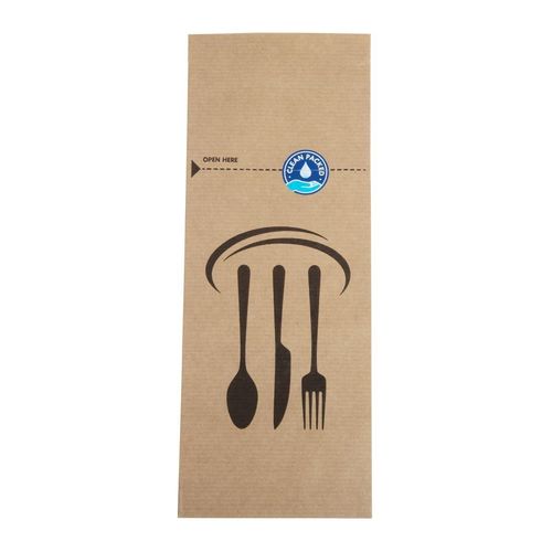 Kraft Recyclable Sealable Paper Cutlery Bags (Pack of 2000) - DF696 - 1