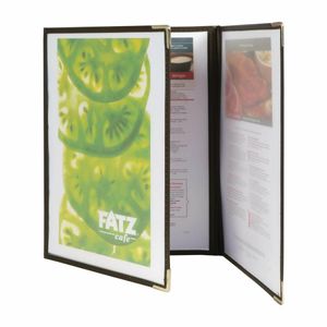 Securit Crystal Double Sided Menu Cover A4 Triple (Pack of 3) - CB843 - 1