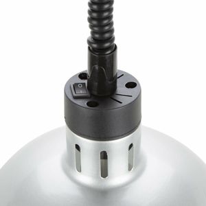 Buffalo Retractable Dome Heat Lamp Silver 2.5kW - DY461 - 3