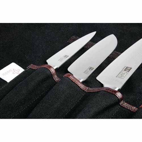 Boldric Canvas Knife Bag Black 6 Slots - CM554 - 4