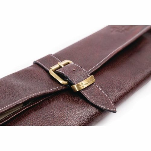 Boldric One Buckle Leather Knife Bag Brown 8 Slots - CM556 - 2