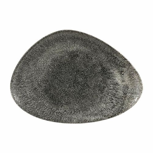 Churchill Studio Prints Raku Triangular Plates Quartz Black 356mm (Pack of 6) - DY215 - 1