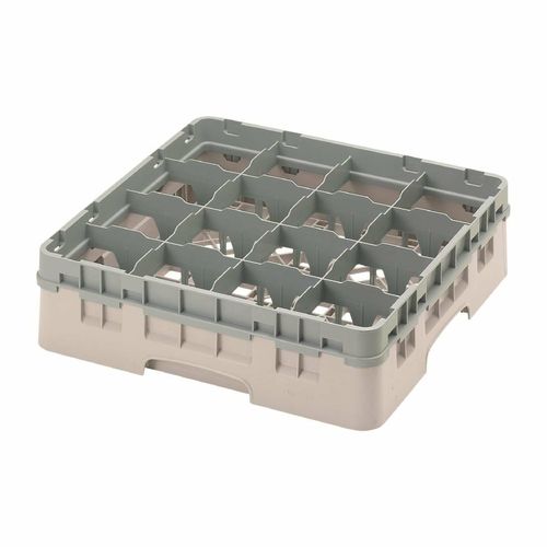 Cambro Camrack Beige 16 Compartments Max Glass Height 114mm - FD063 - 1
