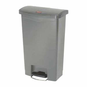 Rubbermaid Slim Jim Step On Front Step Pedal Bin Grey 50Ltr - DY115 - 1