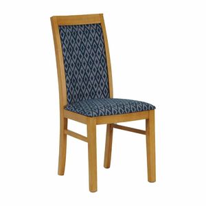 Brooklyn Padded Back Soft Oak Dining Chair with Blue Diamond Padded Seat and Back (Pack of 2) - FT418 - 1