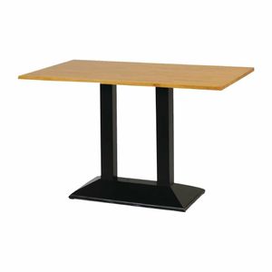 Turin Metal Base Pedestal Rectangle Table with Soft Oak Top 1200x700mm - FT504 - 1
