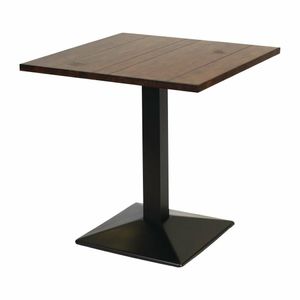 Turin Metal Base Pedestal Square Table with Vintage Top 760x760mm - FT512 - 1
