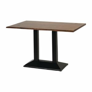 Turin Metal Base Pedestal Rectangle Table with Vintage Top 1200x760mm - FT515 - 1