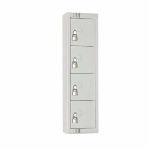 Elite Personal Effects Locker 4 Door Grey Padlock - CF753-PF - 1