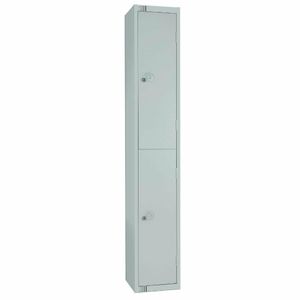 Elite Double Door Padlock Locker with Sloping Top Grey - W930-PS - 1