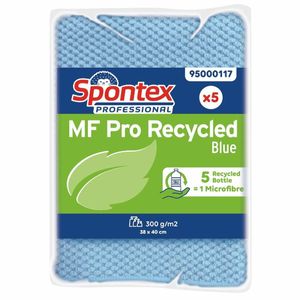Spontex MF Pro Recycled Microfibre Cloth Blue (pk5) - FT632 - 1
