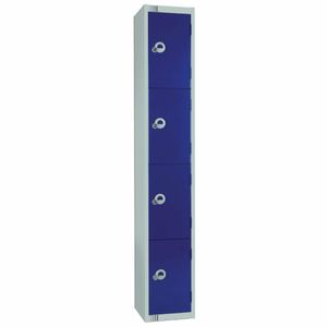 Elite Four Door Padlock Locker with Sloping Top Blue - W947-PS - 1
