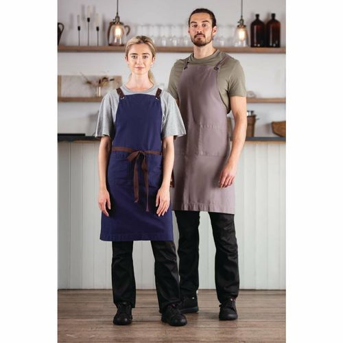 Southside Cotton Canvas Bib Apron Washed Grey - BB687 - 3