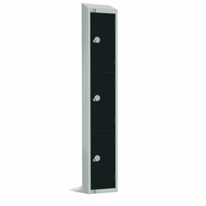 Elite Three Door Electronic Combination Locker with sloping top Black - GR672-ELS - 1