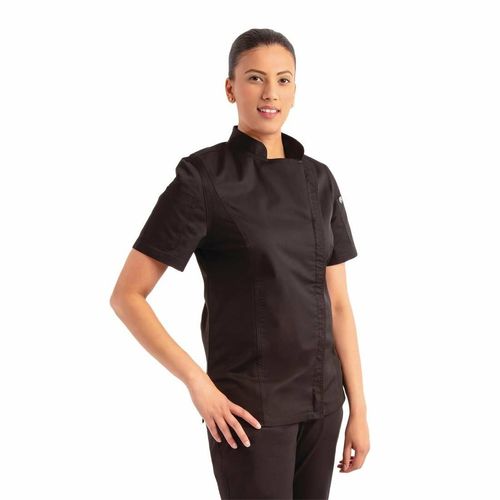 Chef Works Womens Springfield Zip Chefs Jacket Black S - BB051-S - 1