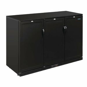 Polar G-Series 900mm Triple Solid Door Back Bar Cooler in Black 330Ltr - GL017 - 1