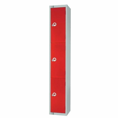 Elite Three Door Manual Combination Locker Locker Red - W981-CL - 3