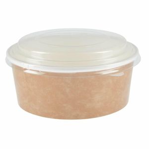 Colpac Recyclable Kraft Salad Pots With Lid Small 700ml / 24oz (Pack of 150) - FA373 - 1