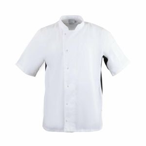 Whites Nevada Unisex Chefs Jacket Short Sleeve Black and White M - A928-M - 1