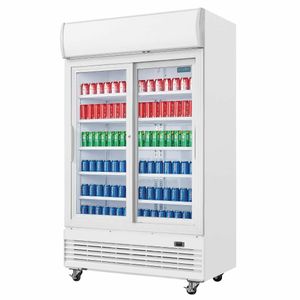 Polar G-Series Upright Display Cooler with Light Box 950Ltr with Sliding Doors - GE581 - 3