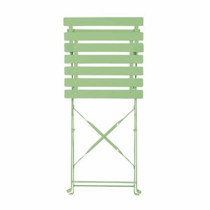 Bolero Pavement Style Steel Folding Chairs Light Green (Pack of 2) - 3