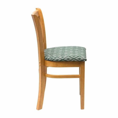 Manhattan Soft Oak Dining Chair with Green Diamond Padded Seat (Pack of 2) - 2