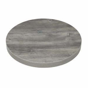 Bolero Pre-Drilled Round Melamine Table Top Ash Grey 600mm - 1
