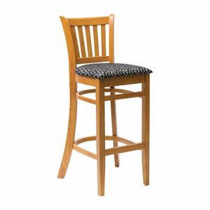 Manhattan Soft Oak Bar Chair with Black Diamond Padded Seat - 1