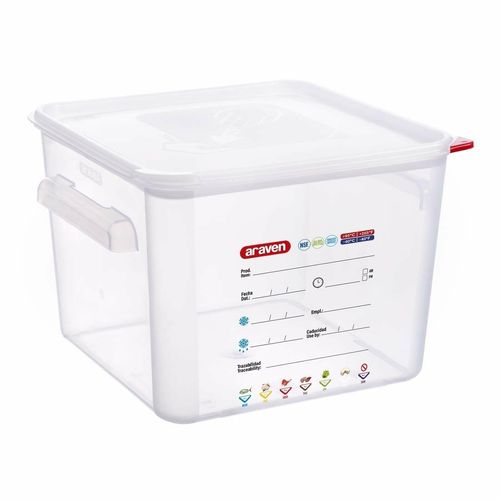 Araven Squared Transparent Polypropylene Container with Lid 12Ltr - FU104 - 1