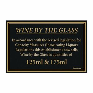 Beaumont 125ml & 175ml Wine Law Sign 170x110mm - CZ679 - 1