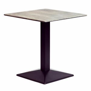 Turin Metal Base 600mm Square Dining Table with Laminate Top in Concrete - CZ811 - 1