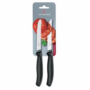 Victorinox Serrated Tomato/Utility Knife 11cm Black (Pack of 2) - CU553 - 1