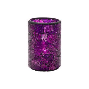 Hollowick 3Crackle Blue & Purple Crackle Glass Cylinder Lamp 80mm x 102mm (Pack of 12) - VV4046 - 1