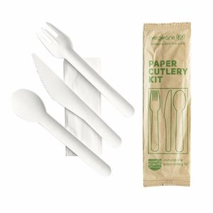 Vegware Compostable Paper Cutlery Kit 4in1 (Case of 250) - CU545 - 1