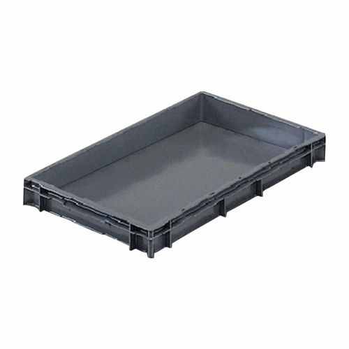 Grey Solid Stacking Container Small 600x400x75mm - FU494 - 1