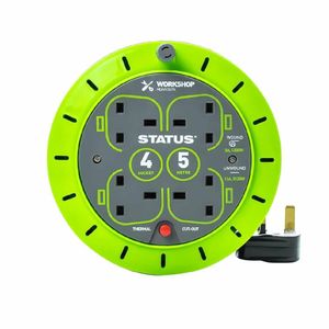 Status 4 Socket Cable Reel with Thermal Cut Out 13Amp 5m - DZ472 - 1