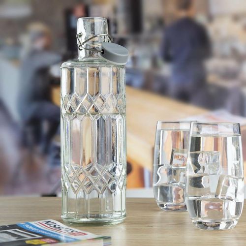 Olympia Geo Glass Water Bottle with Stopper 1Ltr (Pack of 6) - DN816 - 5