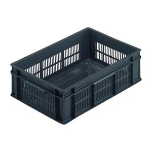 Grey Perforated Stacking Container Large 600x400x175mm - FU499 - 1