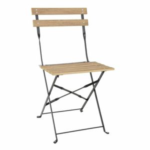 Bolero Perth Pavement Style Folding Chairs Wood Effect (Pack of 2) - FU539 - 1