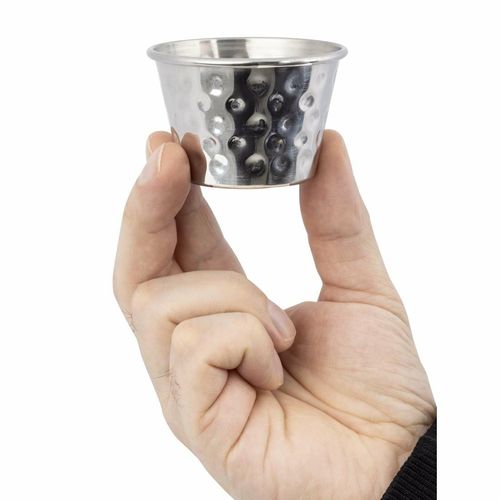Olympia Hammered Stainless Steel Sauce Cups 70ml (Pack of 12) - FU289 - 5
