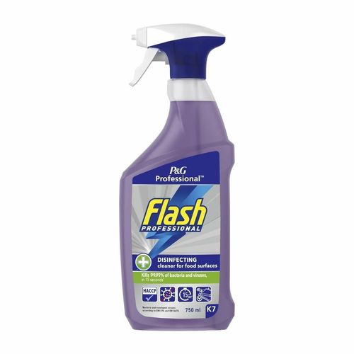 Flash Professional Disinfecting Cleaning Spray for Food Surfaces 750ml (Pack of 6) - DX563 - 1
