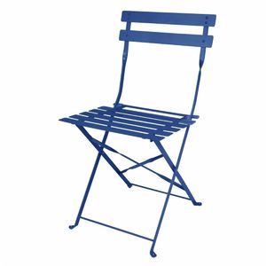 Bolero Perth Pavement Style Folding Chairs Dark Navy (Pack of 2) - FU541 - 1