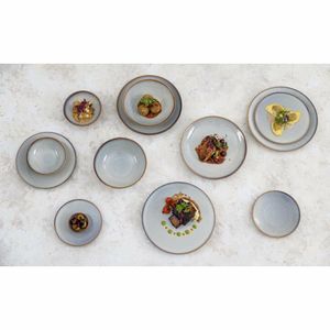 Olympia Drift Grey Embossed Coupe Plates 220mm (Pack of 6) - FU195 - 3