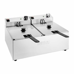 Buffalo Twin Tank Twin Basket 2x5Ltr Countertop Fryer 2x2.8kW - CU618 - 3