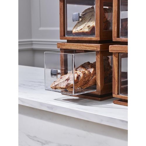 Steelite D.W. Haber Fusion Ash Grey Stackable Bakery Box with Acrylic Drawer - VV4491 - 6