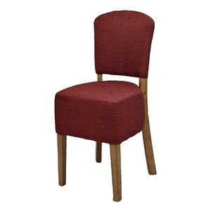 Hanoi Dining Chair In Weathered Oak with Shetland Scarlet Seatpad (Pack of 2) - HP766 - 1