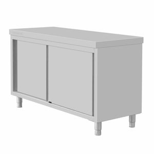 Vogue Standing Floor Cupboard Stainless Steel 900x1500x600mm - FU586 - 1