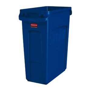 Rubbermaid Slim Jim with Venting Channels Blue 60Ltr - HY017 - 1