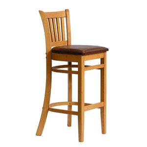 Manhattan Bar Chair in Soft Oak with Bison Espresso Seat - HX856 - 3