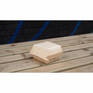 Notpla Clamshell Burger Boxes - Kraft (Pack of 200) - HW512 - 3